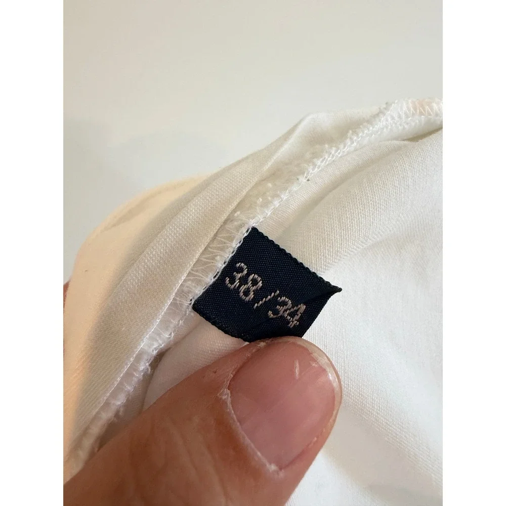 Polo Ralph Lauren Mens White Pleated Chino Pants Straight Leg Cotton 38X34